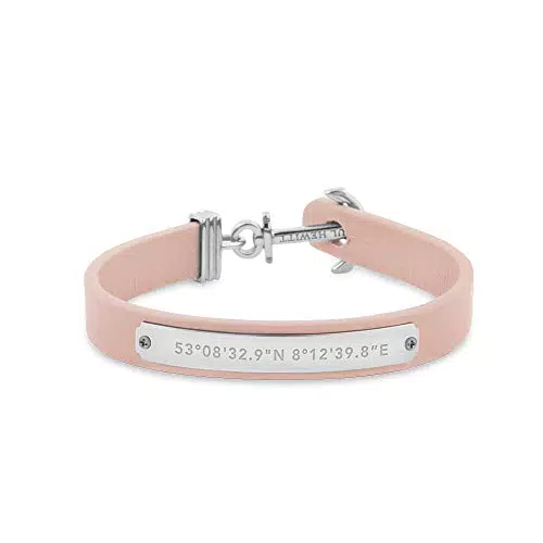 PAUL HEWITT Anker Armband Signum Koordinaten - Armband Leder Damen mit Anker Schmuck aus IP-Edelstahl