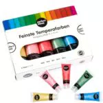 Perfect Ideaz Metallic Farben Set - Tempera Farbe mit Perlglanz-Effekt auf Wasserbasis