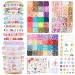 Petiyark Perlen Armband Set mit Buchstaben und Kugeln zum Selbermachen