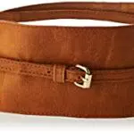 Pieces Damen Ledergürtel mit Bindeschleife - Cognac
