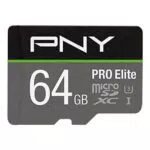 PNY PRO Elite 64GB microSDHC-Speicherkarte mit SD-Adapter - High-Speed Lesegeschwindigkeit, ideal für 4K-Videos