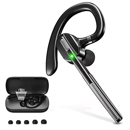 Bluetooth Headset von Pollway - Kabelloses Freisprech-Ohrhörer mit Mikrofon und Mute-Funktion