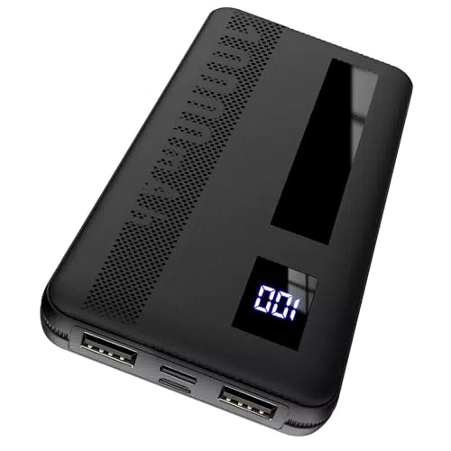 Power Bank 10000mAh mit USB C Port und LED Display - Externer Akku für Smartphone und Tablet