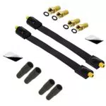 X Premium Sat Fensterdurchführung F-Stecker Gummitüllen Set DVB-C DVB-T Kabel Schwarz Koaxialkabel Slim 26cm