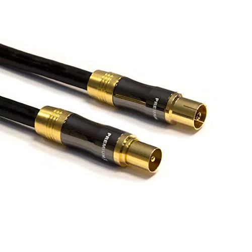 PremiumX Gold-Line TV Antennenkabel mit IEC-Anschluss für HDTV 4K