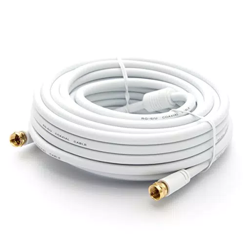 PremiumX Basic-LINE SAT TV Antennenkabel mit Mantelstromfilter für HDTV 4K - Weiß