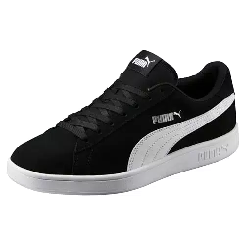 PUMA Unisex SMASH V2 Low-Top Trainers, PEACOAT-PUMA WHITE