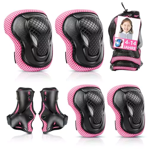 Kinder Knieschoner Set für Multisport - Verstellbar und sicher