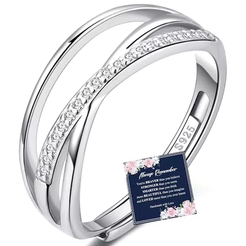 Silberringe 925 für Damen - Verstellbarer Fingerring in Silber 925