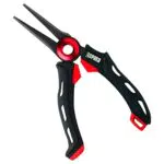 Rapala Angelzange RCD Mag Spring Pliers - Magnetisch-Ergonomische Softgrip-Griffe - Edelstahlbacken - Schwarz/Rot