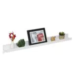 Bilderleiste von Relaxdays für Bilder, Bücher & Deko, 80 cm breit - Wandregal aus MDF, weiß