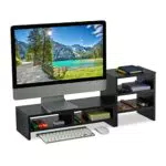 Monitorständer mit Ablagen und Organizer für Schreibtisch - Desktoperhöhung für Büro