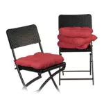 Relaxdays Stuhlkissen 4er Set, bequeme Sitzkissen mit Schleife
