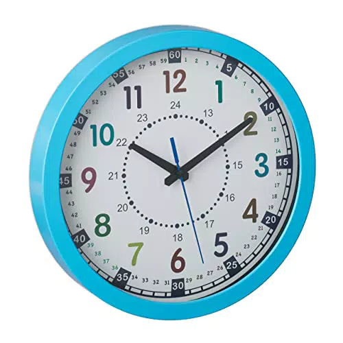 Kinder Wanduhr mit großen Zahlen zum Uhrzeit Lernen