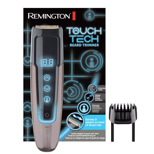 Remington Barttrimmer Herren MB4700 - Digitales Touchscreen-Display, Längeneinstellung 0,4-18mm, Akkubetrieb, Micro-USB-Ladefunktion - Bartschneider Touch Tech