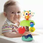 REMOKING Babyspielzeug Eule Hochstuhl Spielzeug mit Saugnapf, ab 6 Monaten