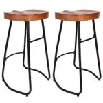 Retro Barhocker aus Eisen und Holz für Restaurants und Bars