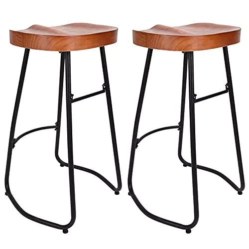 "Retro Barhocker aus Eisen und Holz für Restaurants und Bars"