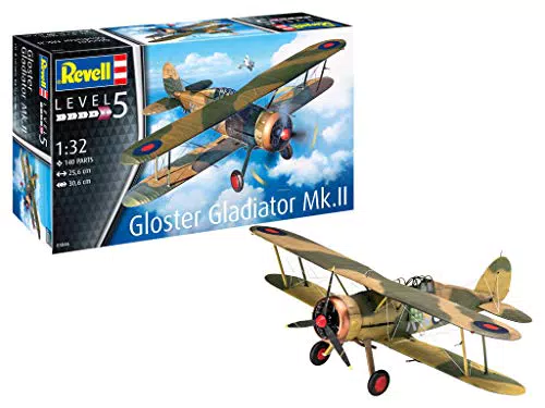 Revell Gloster Gladiator Mk. II Modellbausatz 1:32 - 26,2 cm - Expertenmodell - Unlackiert