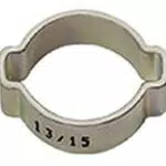 Riegler 114130-157 F 2-Ohr-Schlauchklemme aus glänzendem Stahl für Spannbereich 14-17 mm