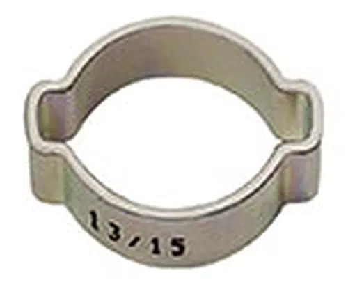 Riegler 114130-157 F 2-Ohr-Schlauchklemme aus glänzendem Stahl für Spannbereich 14-17 mm