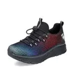 Rieker Damen Bequemschuhe - Schnürhalbschuhe für Damen - Komfortschuhe in Blau - Größe 3.5