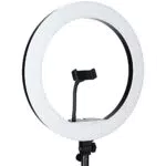 Rollei Lumis Slim RGB-Ringlicht mit Lampenstativ und Smartphone-Halterung - Perfekt für Videokonferenzen und Livestreams.