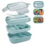 Royouzi Lunchbox für Erwachsene mit 3 Ebenen und Besteck