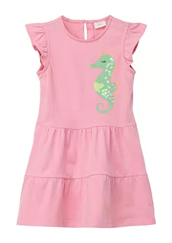 s.Oliver Mädchen 2130591 Kleid mit Pailletten, Rosa 4325