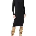 s.Oliver Damen 2121294 Strickkleid mit Kapuze, Schwarz