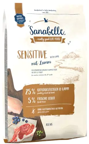 Sanabelle Sensitive mit Lamm, Katzentrockenfutter für ernährungssensible Katzen
