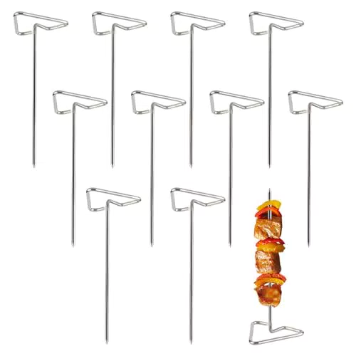Edelstahl Schaschlikspieße und Grillspieße Set für Heißluftfritteuse