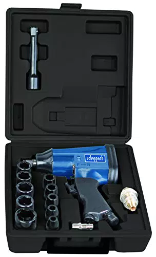 Scheppach Druckluft Schlagschrauber Set mit 10 x 1/2" Steckschlüssel und Zubehör