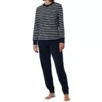 Schiesser Damen Schlafanzug lang Frottee warm kuschelig wohlfühlen-Nightwear Pyjamaset