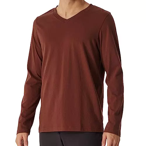 Schiesser Herren Schlafshirt Langarm V-Ausschnitt-Mix + Relax Pyjamaoberteil