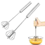 Edelstahl Schneebesen Set für die Küche - Halbautomatischer Handschneebesen