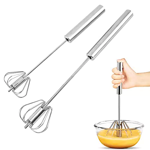 Edelstahl Schneebesen Set für die Küche - Halbautomatischer Handschneebesen