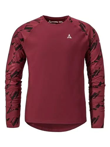 Schöffel Herren Longsleeve Lakata Trail - Atmungsaktives MTB Shirt mit 4-Wege Stretch und 4D BODY MAPPING - Langarmshirt für Radsport mit integriertem Brillenputztuch