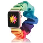 Apple Watch Scrunchie-Armband für Frauen - Bedrucktes Stoffarmband - Elastisches Armband für iWatch Serie 8-1