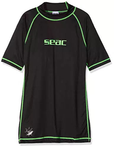 Seac T-Sun Short Man Rash Guard für Schwimmen, Surfen, Tauchen - UV-Schutz - Schwarz.