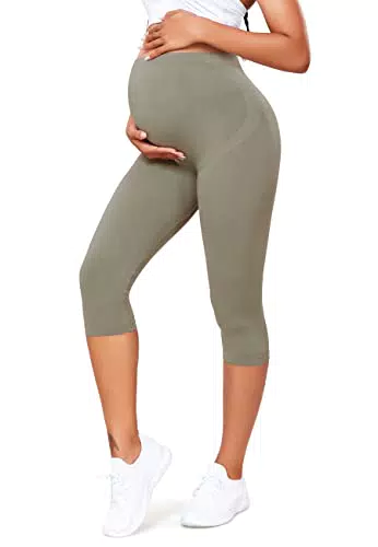 Umstandsleggings von SEASUM für Damen - Sommer Umstandshose Blickdichte Leggings ohne Nähte