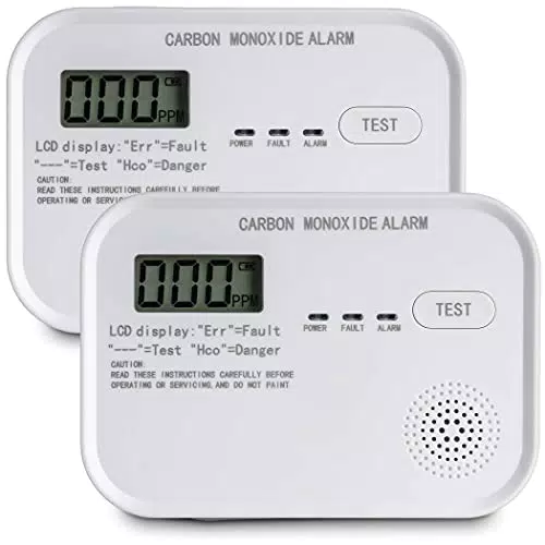 SEBSON Kohlenmonoxid CO Melder mit Display - 2er Set - batteriebetrieben