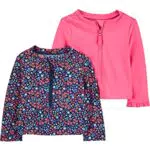 Carter's Baby-Mädchen Kapuzen-Rashguard-Shirt, Marineblau Floral.