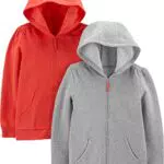 Carter's Mädchen Fleece Hoodie mit durchgehendem Reißverschluss