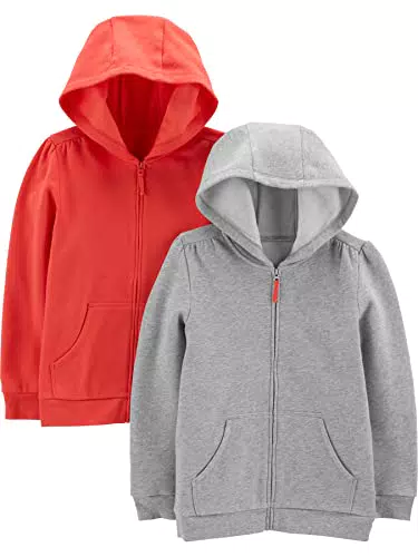 Carter's Mädchen Fleece Hoodie mit durchgehendem Reißverschluss