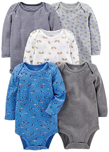 Simple Joys by Carter's Unisex Baby Long-Sleeve Bodysuit Pack of 5 Body