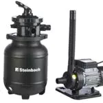 Steinbach Filteranlage Active Balls+ - Nicht selbstsaugende Pumpe für Pools bis 19.000 l - Mit 7-Wege-Ventil und Manometer