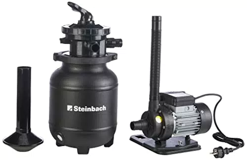 Steinbach Filteranlage Active Balls+ - Nicht selbstsaugende Pumpe für Pools bis 19.000 l - Mit 7-Wege-Ventil und Manometer