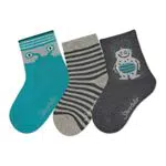 Sterntaler Baby Jungen Socken mit Monster Motiv und Ringel - Dunkeltürkis
