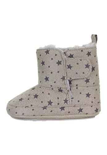 Sterntaler Baby Mädchen Stiefel mit Sternenmuster - Babyschuh mit Kunststoffsohle in Hellgrau